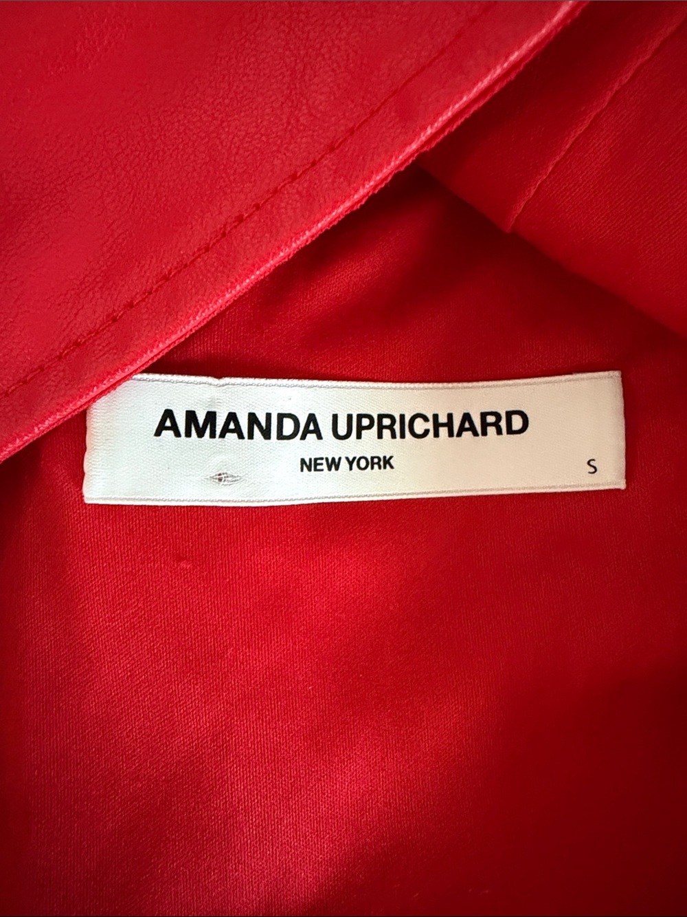 Amanda Uprichard Vibrant Red Faux Leather Crop/Bra Tank - Picture 2 of 9